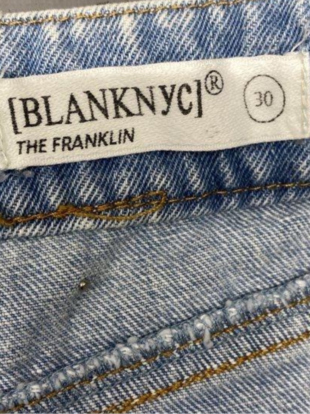NWT Blank NYC “The Franklin” Beaded Pearl Rib Cage Wide Leg Denim Jeans Size 30 - Picture 2 of 7